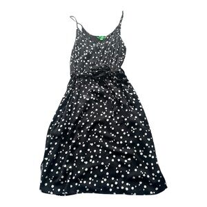 DIP Polka Dot Wrap Dress Black White Spaghetti Strap M